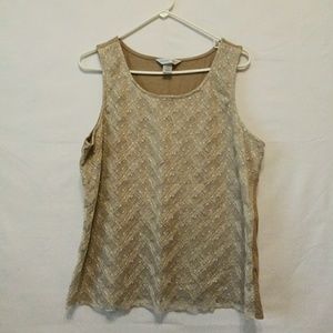 Christopher & Banks Top with Lace Overlay